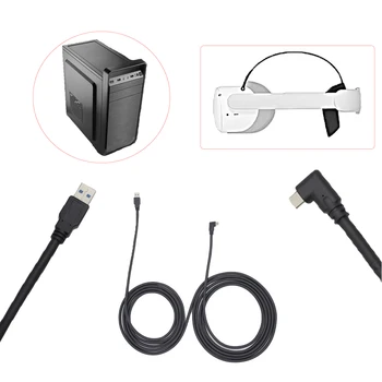 5M Jungiamuoju VR Ausines Srautinio Duomenų Perdavimo Namų Black High Speed Link Cable PVC USB C Tipo Nešiojamų Už Oculus Quest 2