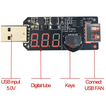 5V 5W USB Ventiliatorius Gubernatorius Greičio Reguliatorius Reguliatorius Laikmatis LED Tamsos Modulio Įtampa Reguliuojamas Aušinimo Su 