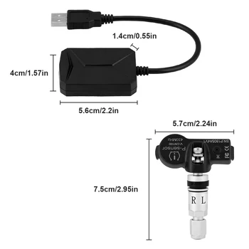 5V USB, Android PSSS Automobilių Padangų Slėgio Monitorius su 4 Išorinių Jutiklių Paramos anglų, Supaprastinta Kinų, Tradicinė Kinų