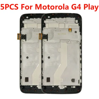 5VNT/Daug Motorola Moto G4 Žaisti XT1604 XT1602 XT1607 XT1609 XT1601 XT1603 LCD Ekranas Jutiklinis Ekranas skaitmeninis keitiklis Su karkasu