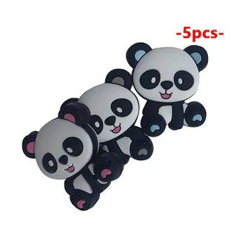 5vnt Maisto kokybės Silikono Panda Karoliukai Bpa Free Baby Kramtyti Granulių, 