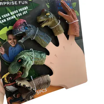 5VNT Realus Dinozaurų Piršto Lėles, Nustatyti, Vaidmuo Žaisti Žaislų Vaikams Papasakoti Istoriją Prop
