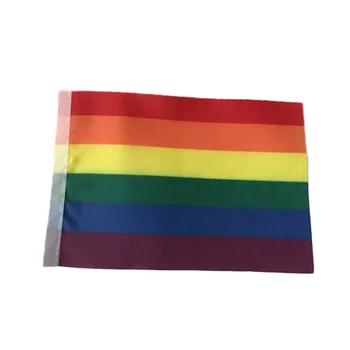 5VNT Vaivorykštės vėliava, Garbanojimo Ranką Gėjų LGBT eitynių Les Starta 14x21cm