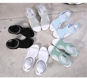 6 spalvų moterų sandalai vasarą, nauja platforma, sandalas batų kvėpuojantis komfortą pirkinių ponios vaikščiojimo batai baltas juodas didelis dydis 44