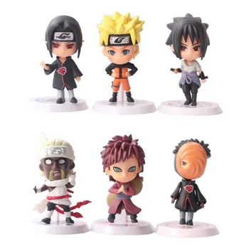 6 Stilius-Naruto-Paveikslas Veiksmų Rinkinys, Vaikams, Žaislai, Lėlės, Animacinį Personažą Modelis Sasuke-Naruto-Kieto Automobilių Lėlės Pyragas Apdaila Įkvėpimo