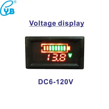 60V DC Švino Rūgšties Ličio Baterijos Indikatorius Vandeniui LED Skaitmeninis Baterijos Talpa Ekranas voltmetras Automobilių Temperatūros Matuoklis