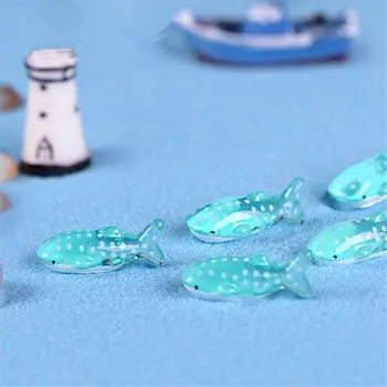 6pcs/daug Mini Cute Lėlės Vietoje, Ryklių, Žuvų Miniatiūrinės Statulėlės Pasakų Veiksmų Žaislas
