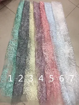7 spalvų 5 metrų/daug xc174# puikus, prabangus China siuvinėjimo net akių nėrinių audinio suknelė pjovimas/šalis suknelė