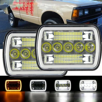 7x6 5X7 colių Automobilio LED Kvadratinių Žibintai Dienos Veikia Šviesos Hi-Lo 