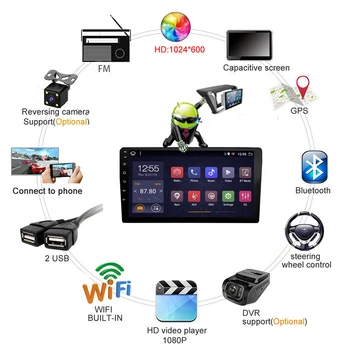 9 colių Android 8.1 touch screen automobilio multimedijos grotuvo Nissan Tiida 2005-2010 radijo, gps navigacijos priedai nr. 2 din dvd