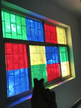 90cmx200cm Spalvos dekoratyvinis stiklas, langų plėvelė izoliacija nuo saulės įrodymas membrana bi-color lango lipdukas vinilos para kristalų (lcd)