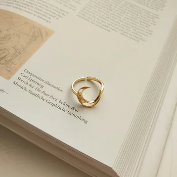 925 Sidabro Mėnulio Žiedai, Papuošalai Minimalizmas Žavesio Anel Bohemijos Papuošalai Derliaus Boho Bague Femme Anelli Žiedas Moterims