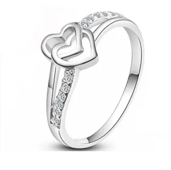 925 sterlingas sidabro žiedai moterims uodega piršto žiedą, meilės širdies elegantiškas anillos mujer bague bižuterijos anel žiedas ilgai užsegimas