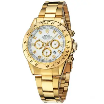 A0044 NAUJAS Hot aukštos kokybės Rolex - Vyrai Moterų Kvarciniai Laikrodžių Mados Dovanų Aukso Atsitiktinis Vandeniui Laikrodžiai 6854 Užsakymus