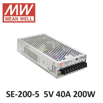 Ac dc maitinimo šaltinis 5V 40A 200W Originalus Meanwell Perjungti Maitinimo SE-200-5 Pramonės Ekonomiškas vidutinės ir didelės galios modeliai