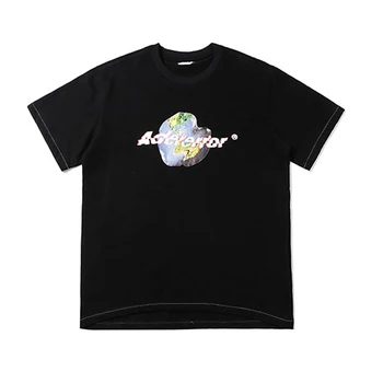 Adererror Hip-Hop Susukti Žemės LogoT-marškinėliai Vasaros Slim Fit Atsitiktinis Juoda Balta Fluorescencinės Ader Klaida Marškinėliai Tee Viršų