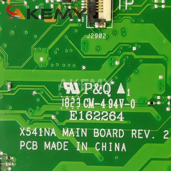 Akemy X541NA Nešiojamojo kompiuterio motininė plokštė, skirta ASUS X541NA originalus mainboard 4GB-RAM N3450 4 Branduolių CPU