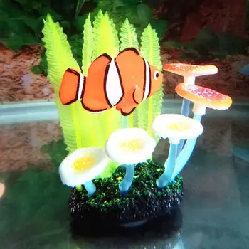 Akvariumas Kraštovaizdžio Amatų Žuvų Bakas Modeliavimas Minkštas Paparčio Lapų Klounas Žuvis Ornamentu Mažųjų Kraštovaizdžio