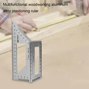 Aliuminio Lydinys 45/90 Laipsnių Kampu Valdovas Vertikalus T-formos Indikatorius Matlankis Daugiafunkcinis Įrankis Matavimo Medienos apdirbimo Įrankis