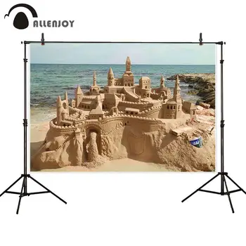 Allenjoy fotografijos fonas paplūdimio pilies dekoracijos jūros fone photobooth fotosesijos photocall rekvizitai dekoro studija