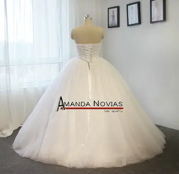 Amanda Novias Užsakymą Balta Brangioji Vestuvių Stebėjimo Princesė Kamuolys Suknelė