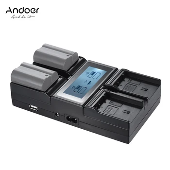 Andoer EN-EL15 4-Kanalų Skaitmeninis Fotoaparatas, Baterijos Kroviklis LCD Ekranas Nikon D500 D610 D7000 D7100 D750 su DC Automobilinis Įkroviklis