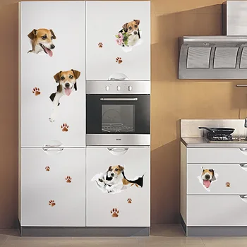 Animacinių filmų mielas šuo Letena spausdinti gyvūnų sienų lipdukai vaikų kambario PVC virtuvės šaldytuvas dekoratyviniai lipdukai darželio Dekoras