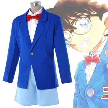 Anime Detective Conan Byla Baigta Edogawa Conan Edogawa Konan Vienodas Cosplay Vaikų, Suaugusiųjų Mėlynos Spalvos Mokyklinę Uniformą Rinkiniai