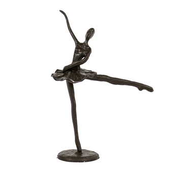 Antikvariniai Juoda Ketaus Baleto Šokėjas Statula Europos Namų Stalo Dekoro Ir Rankų Darbo Sunkiųjų Metalų Baleto Šokėjas Figūrėlės Skulptūra