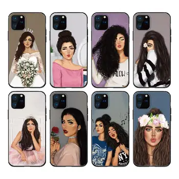 Arabų Hijab Merginos, Musulmonų ir Islamo Telefono Dangtelį iPhone 12 Pro Max X XS XR Max 7 8 7Plus 8Plus 6S SE Minkšto Silikono Atveju