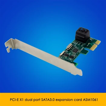 ASM1061 PCIE X1 SATA užrašas 6Gbps Expansion Card Dual-Port SATA 3.0 Adapteris Nešiojamas KOMPIUTERIS