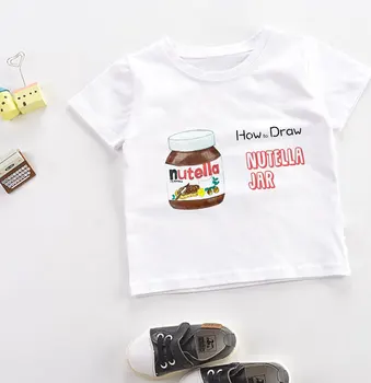 Atsitiktinis Naujas Stilius, Spausdinta Berniukų marškinėliai Įdomus Šokolado Padažu T-shirt Mergina Harajuku Mielas Animacinių filmų Vaikams Shirt Apvalus Kaklas Kūdikių marškinėliai