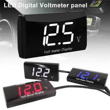 Atsparus vandeniui Digital Voltmeter 12V Automobilio Valtis Motociklo skirti 0,56 colių LED Ekranas Voltų Įtampos Matuoklis Mini Testeris Skydelis Ammeter Voltmeter