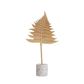 Aukso bambuko lapų modelio apdailos unikalus kabineto dekoracijos namų darbalaukio papuošalai plunksnų lapų amatai