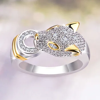 Aukso monetos leopard žiedas Šėtono garbinimo gyvūnų žiedai laisvalaikio papuošalų mados dovanos originalaus dizaino inkrustacijos su aukštos kokybės cirkonis