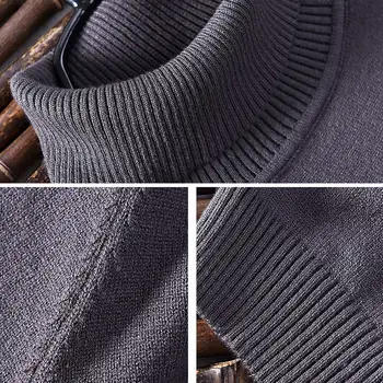 Aukštos kokybės Mens vilnos megztiniai Atsitiktinis Puloveriai) su ilgomis rankovėmis megzti Aukštos apykaklės Mens megztiniai Mados drabužius megztus mens viršūnės