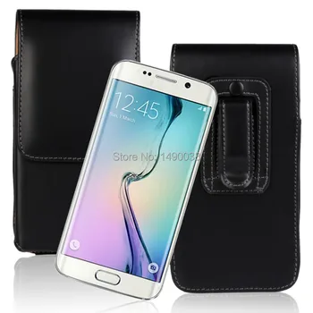 Aukštos Kokybės PU Odos Mobiliojo Telefono dėklas ant Diržo Dėklas Case For Samsung Galaxy S6 Krašto G9250 Nemokamai