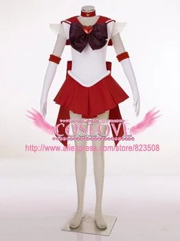 Aukštos Kokybės Užsakymą Raudona Sailor Mars 3 Cosplay Kostiumas iš Sailor Moon Anime Kalėdų Plius Dydis (S-6XL)