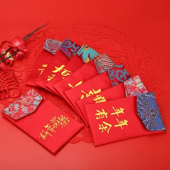 Aukštos kokybės Vestuvių Naujųjų Metų Raudonų Pakelių Kinijos Raudoną Voką Pavasario Šventė Raudonai Pinigų Paketinių Šalies Dovanų Maišelis Audinio Krepšiai
