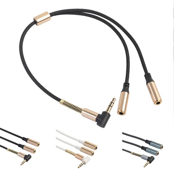 Ausinių Audio Stereo Y Splitter Cable 3.5 mm Vyrų ir 2 Moterų Jack Adapteris