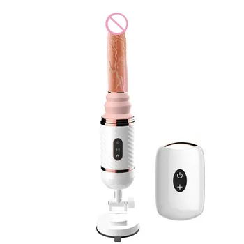 Automatinis Šildomos Teleskopinis Dildo, Vibratoriai Nuotolinio Valdymo Moterų Sekso Ginklą Mašina Penis Vibratorius Moterų G Spot Suaugusiųjų Sekso Žaislas