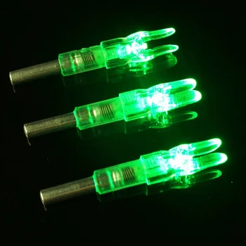 Automatiškai Apšviesta Bow String Aktyvuotas LED Apšviesta Nock ID 6,2 mm Strėlės Aksesuaras Medžioklės,Žalia