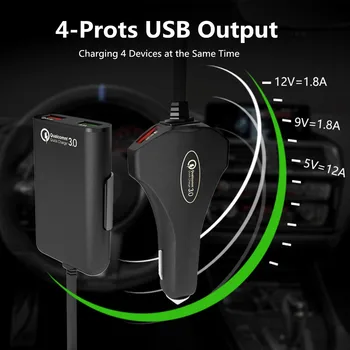 Automobilinis USB Įkroviklis, Greito Įkroviklio 3.0 su Saugos Plaktukas, Greitai Telefonų Įkrovimo Adapteris, skirtas 