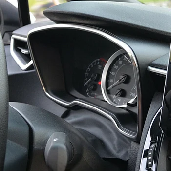 Automobilis Sidabro spalvos Nerūdijančio Plieno prietaisų Skydelio Apdaila Padengti Apdaila Toyota Corolla 2019-2020