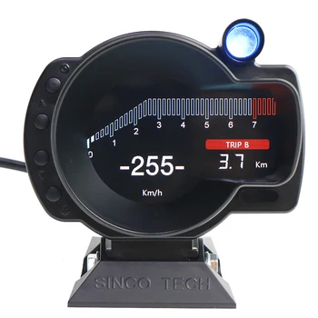 Automobilių 10000RPM Gabaritas OBDII Sinco Tech Brūkšnys Greitis aps / min vandens temperatūra Įtampos skaitmeninis LCD Ekrano Indikatorius bmw universial