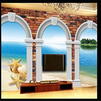Beibehang 3d stereoskopinis marmuro ramstis marina freskomis, Europe TV foną tapetai gyvenimo kambario, miegamasis freskomis
