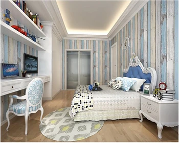 Beibehang foną gyvenimo kambario, miegamasis papel de parede sienos popieriaus neaustinių mėlynos vertikalios juostelės Viduržemio jūros regiono stiliaus