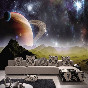 Beibehang papel de parede 3d tapetai, 3d freskos už kambarį Star Planetą Visatoje Vietos planetos freskos foto tapetų