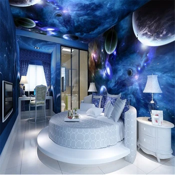 Beibehang papel de parede 3d tapetai, 3d freskos už kambarį Star Planetą Visatoje Vietos planetos freskos foto tapetų