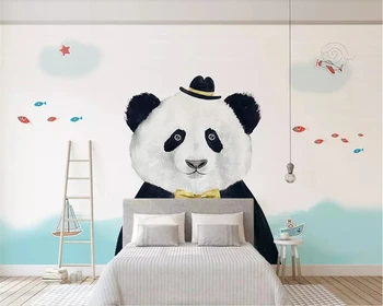 Beibehang Tapetai užsakymą 3D Šiaurės minimalistinio panda vaikų kambario foną sienos nuotrauką, miegamasis, sofa-sienų tapetai